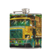 Gelbe Big Rig LKWs LKW & Highway LKW Flachmann (Vorderseite)