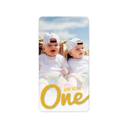 Gelbe Big Sketch 100 Kinder 1. Geburtstag Foto Adressaufkleber