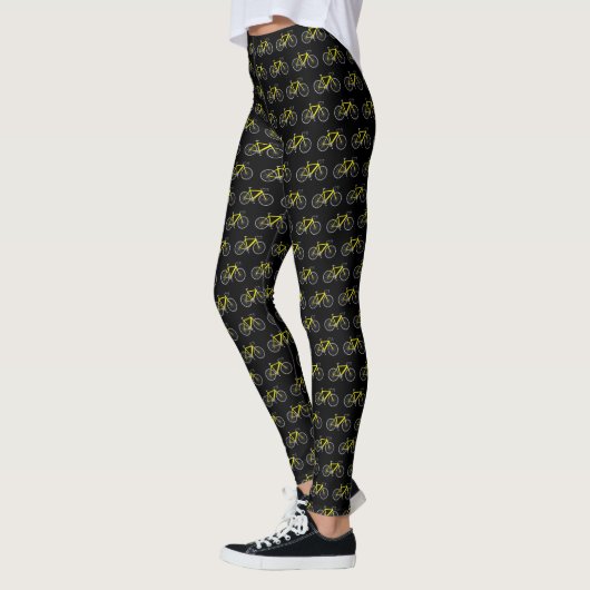 Gelbe Bikes auf schwarz Leggings (Links)