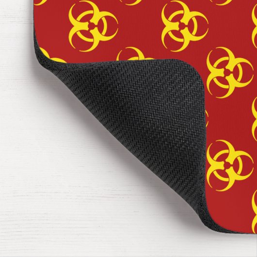 Gelbe Biogefährdung Mousepad mit benutzerdefiniert (Ecke)