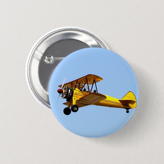Gelbe Biplane Button (Vorne & Hinten)