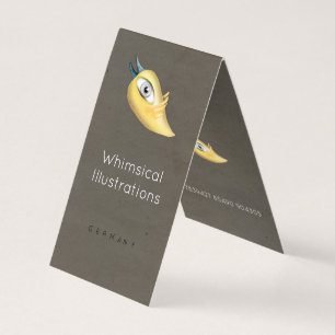 Gelbe Bird-Klappkarten Visitenkarten