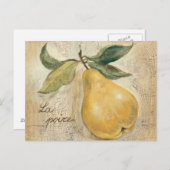 Gelbe Birne Postkarte (Vorne/Hinten)