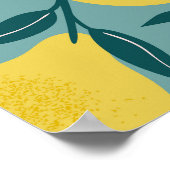 Gelbe Birne: Vintager Hintergrund Poster (Ecke)