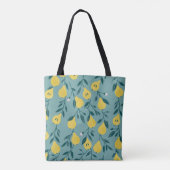 Gelbe Birne: Vintager Hintergrund Tasche (Rückseite)