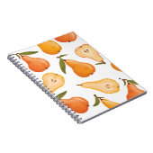 Gelbe Birnen: Nahtloser weißer Hintergrund. Notizblock (Rechte Seite)