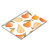 Gelbe Birnen: Nahtloser weißer Hintergrund. Notizblock (Linke Seite)