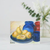 gelbe Birnen Postkarte (Stehend Vorderseite)