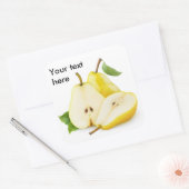 Gelbe Birnen schneiden Quadratischer Aufkleber (Umschlag)