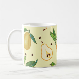 Gelbe Birnen: Vintage Illustration. Kaffeetasse