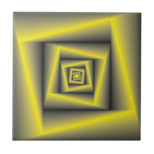 gelbe bis schwarze Rose wie abstraktes Design Fliese (Vorderseite)