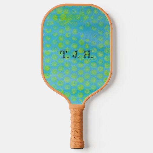Gelbe Blase Wrap Print Pickleball Schläger (Vorderseite)