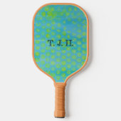 Gelbe Blase Wrap Print Pickleball Schläger (Rückseite)