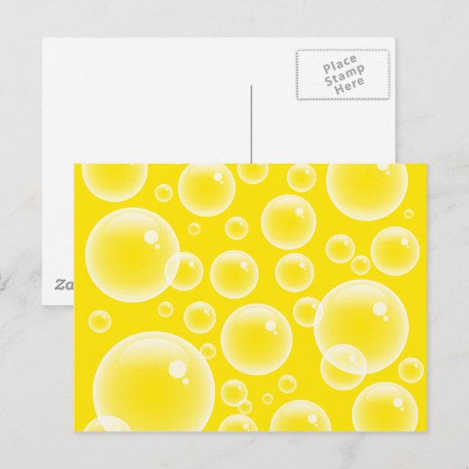 Gelbe Blasen Postkarte (Vorne/Hinten)