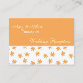 Gelbe Blätter Hochzeitsempfang Begleitkarte