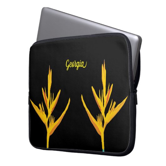 Gelbe Blätter Laptopschutzhülle (Vorderseite Links)