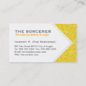 Gelbe Blätter Muster Elegante Visitenkarte (Rückseite)