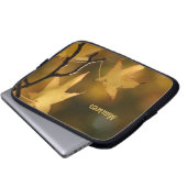 Gelbe Blätter Notebook-Abdeckung mit dem Namen Laptopschutzhülle (Vorne Knopf)