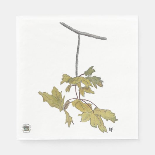 Gelbe Blätter Paper Napkin Serviette (Vorderseite)