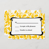 Gelbe Blätter RSVP Karte (Vorne/Hinten)