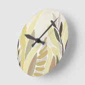 Gelbe Blätter Runde Wanduhr (Winkel)