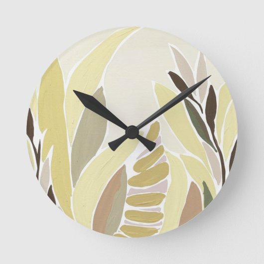 Gelbe Blätter Runde Wanduhr (Vorderseite)