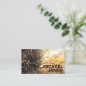 Gelbe Blätter Tree Fall Blätter Herbst Natur Visitenkarte (Stehend Vorderseite)