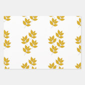 Gelbe Blätter und weiße Blume Nahtlose Muster (Vorderseite 3)