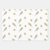 Gelbe Blätter und weiße Blume Nahtlose Muster (Vorderseite)