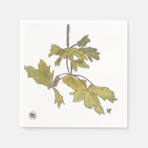 Gelbe BlätterPapier Cocktail Napkin