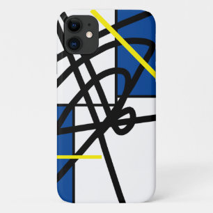 Gelbe Blaue Abstrakte Kunst iPhone 11 Hülle