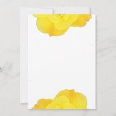 Gelbe blaue blühende Rose Elegante Coole Hochzeit Einladung (Rückseite)