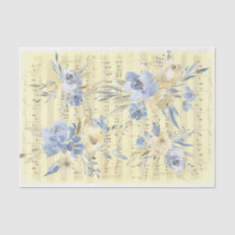 gelbe blaue Blumen | Altmusik Seidenpapier