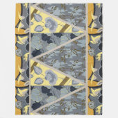 GELBE BLAUE GRAU BLUME, SCHALTFLÜGELN FLEECEDECKE (Vorderseite)