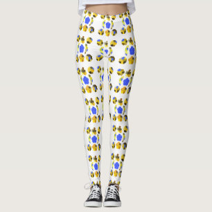 Gelbe blaue Illustration Extravagante Formen Leggings