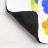 Gelbe blaue Illustration Extravagante Formen Mousepad (Ecke)