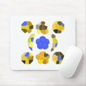 Gelbe blaue Illustration Extravagante Formen Mousepad (Mit Mouse)