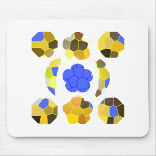 Gelbe blaue Illustration Extravagante Formen Mousepad