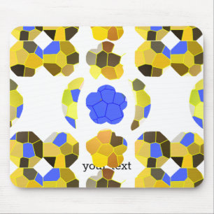 Gelbe blaue Illustration Extravagante Formen Mousepad