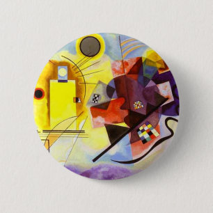 Gelbe blaue Kandinsky-Abstrakte Malerei Button