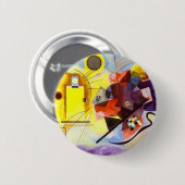 Gelbe blaue Kandinsky-Abstrakte Malerei Button (Vorne & Hinten)