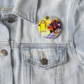 Gelbe blaue Kandinsky-Abstrakte Malerei Button (Beispiel)