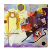Gelbe blaue Kandinsky-Abstrakte Malerei Fliese (Vorderseite)