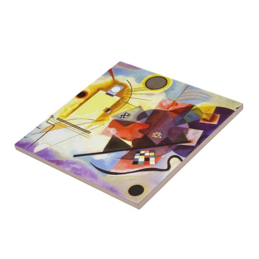 Gelbe blaue Kandinsky-Abstrakte Malerei Fliese (Seite)