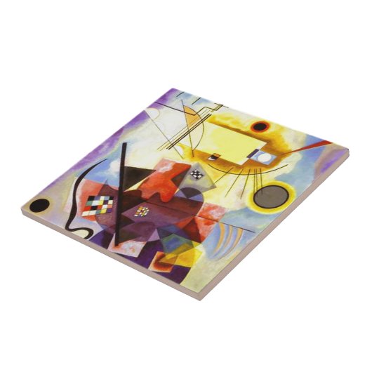 Gelbe blaue Kandinsky-Abstrakte Malerei Fliese (Seite)