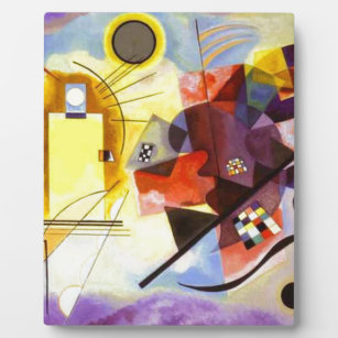 Gelbe blaue Kandinsky-Abstrakte Malerei Fotoplatte