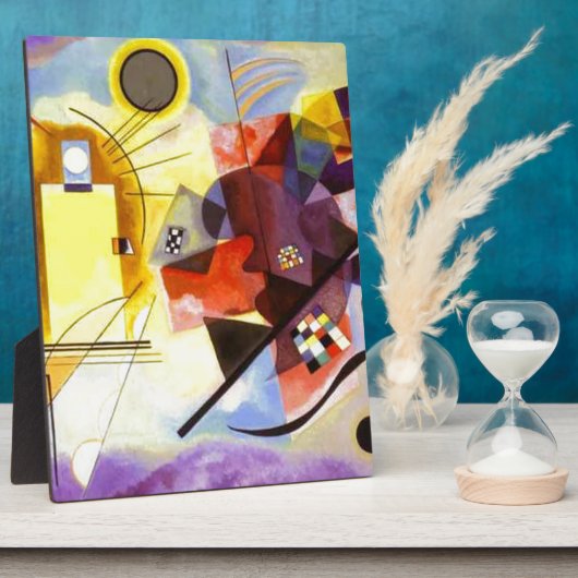 Gelbe blaue Kandinsky-Abstrakte Malerei Fotoplatte (Seite)