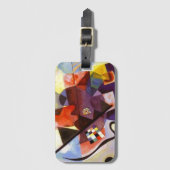 Gelbe blaue Kandinsky-Abstrakte Malerei Gepäckanhänger (Vorderseite Vertikal)