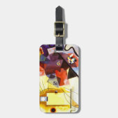 Gelbe blaue Kandinsky-Abstrakte Malerei Gepäckanhänger (Vorderseite vertikal)