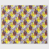 Gelbe blaue Kandinsky-Abstrakte Malerei Geschenkpapier (Flach)